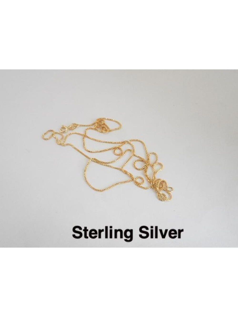 Gold over SS 20" Thin Square Rope Necklace